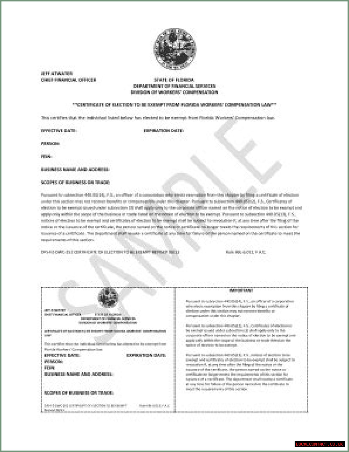 How do I file a workers comp exemption in Florida?