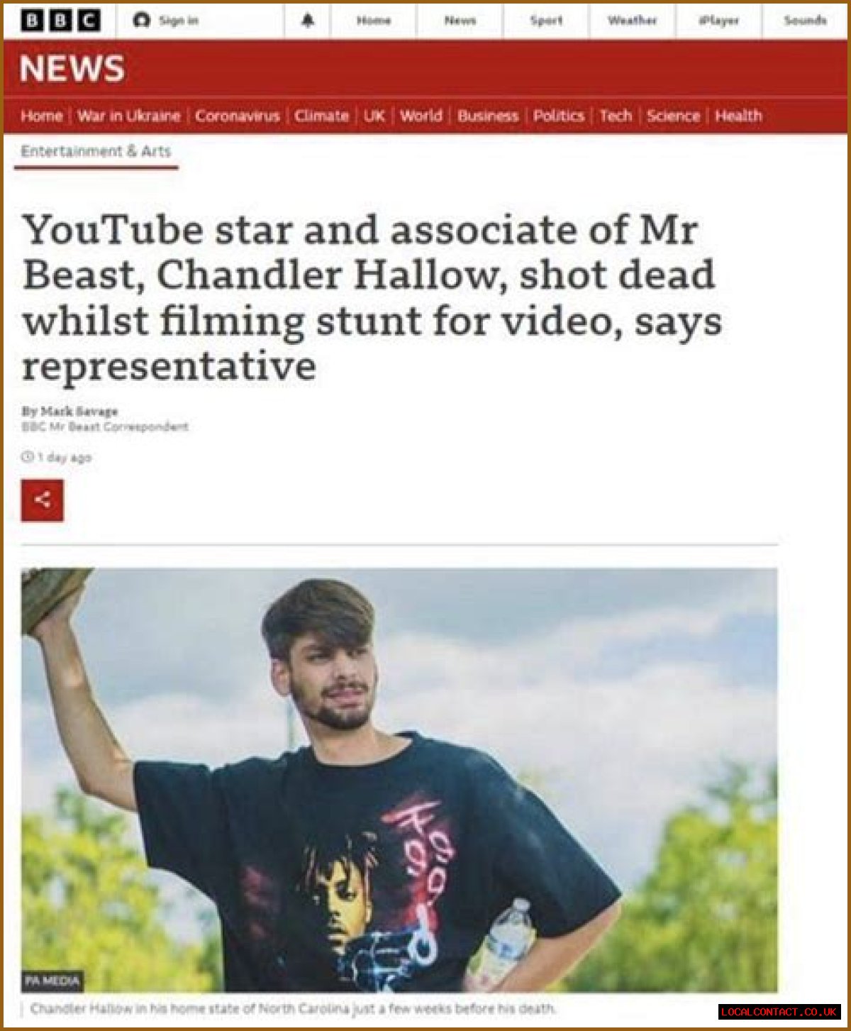 Is Chandler Hallow Really Dead Or BBC News Made A Blunder? YouTube Star Death Fact Check