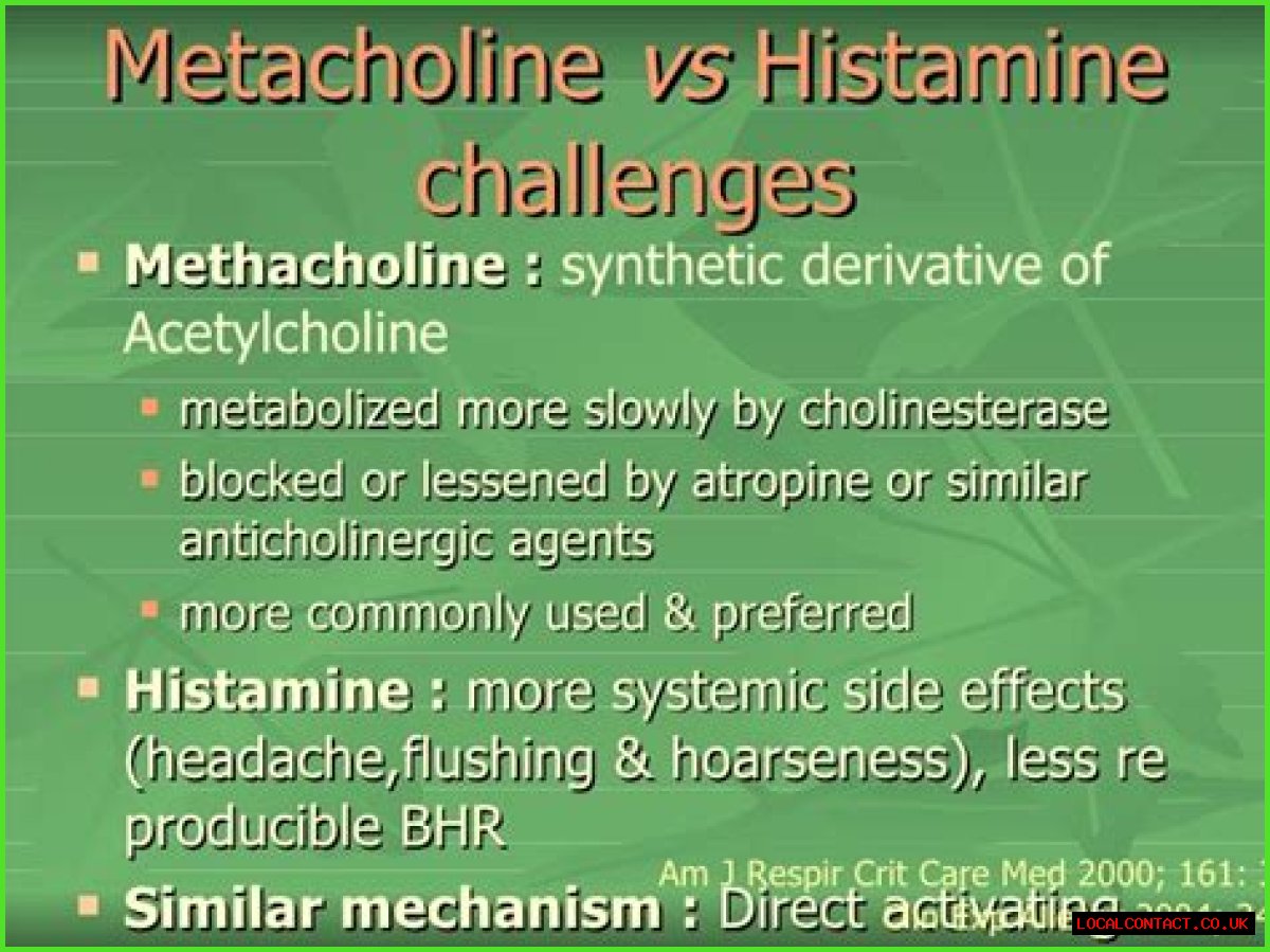What are the side effects of methacholine?