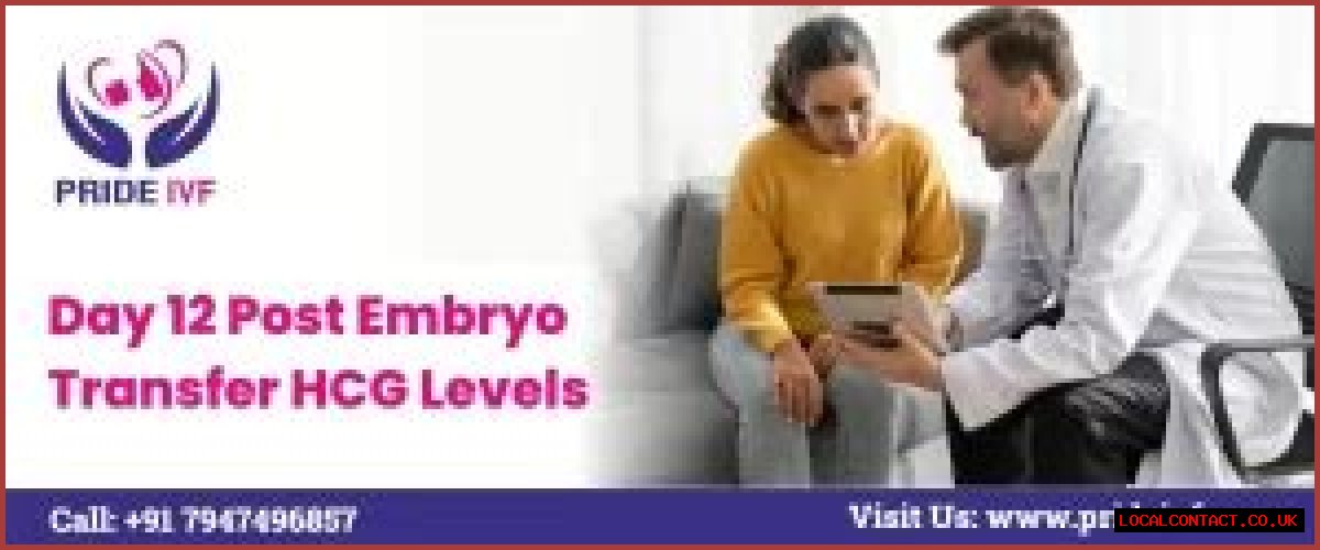 What should HCG levels be 12 days after embryo transfer?